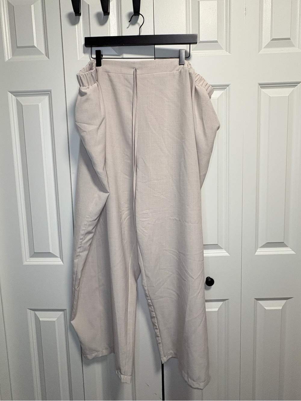 SHEIN Light Beige Wide-Leg High-Rise Pants